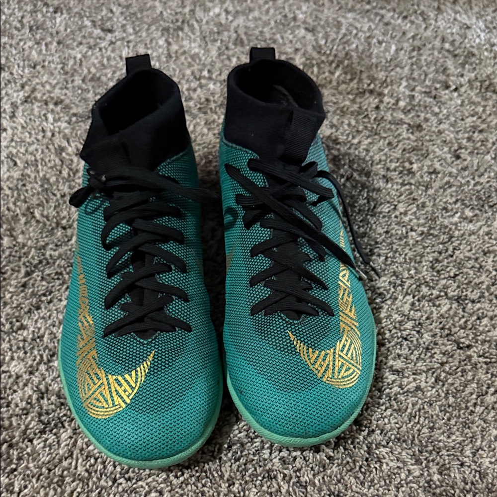 Nike Green and Gold Athletic Shoes